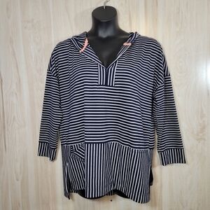 MelloDay Hooded Nautical Striped Sweatshirt Sz 1X